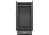 Nevada Full Grey Two Door Mirrored Wardrobe - interior